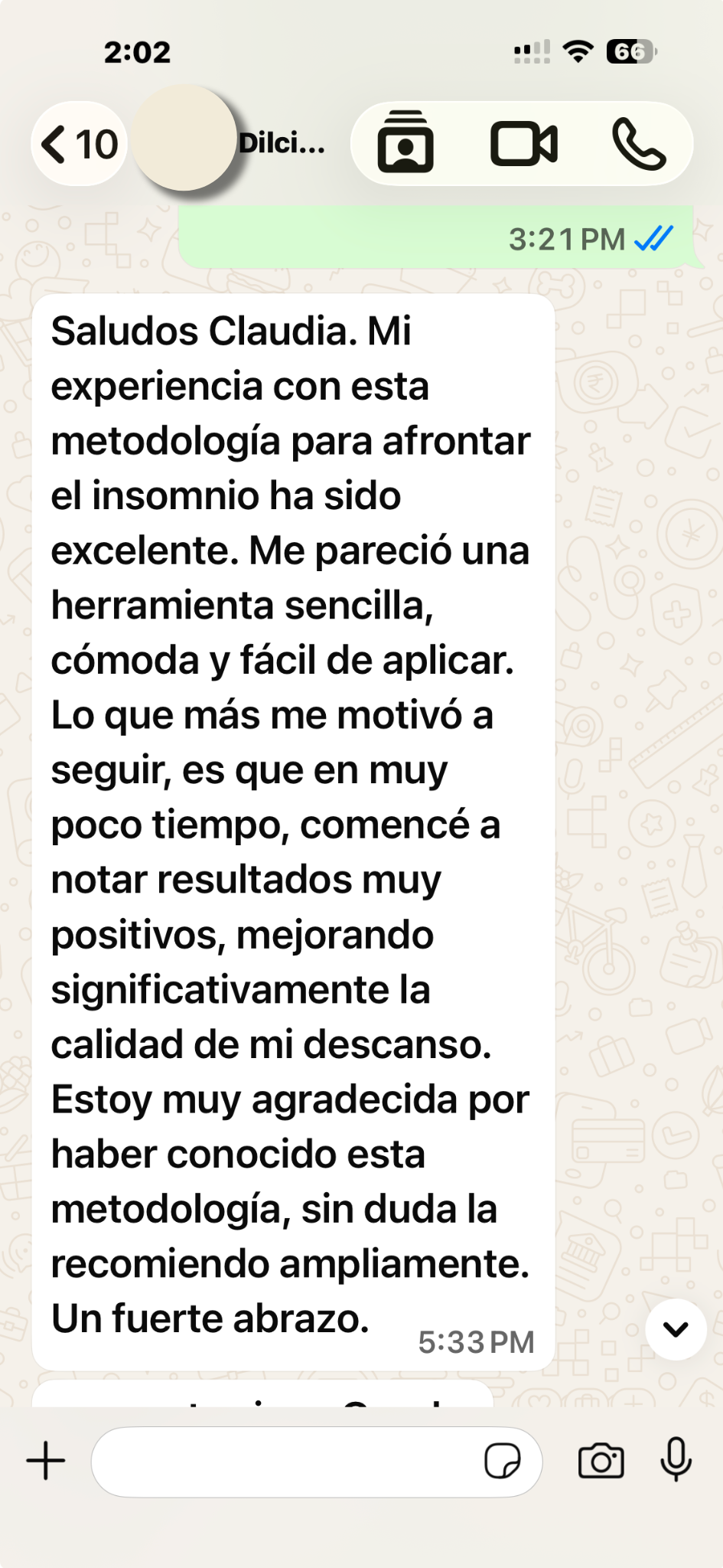 Testimonio insomnio