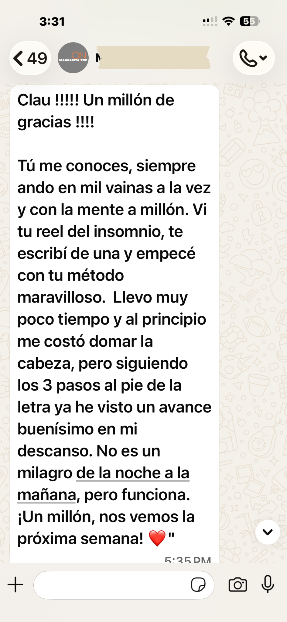 Testimonio insomnio