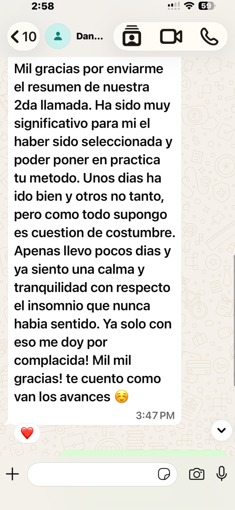 Testimonio insomnio
