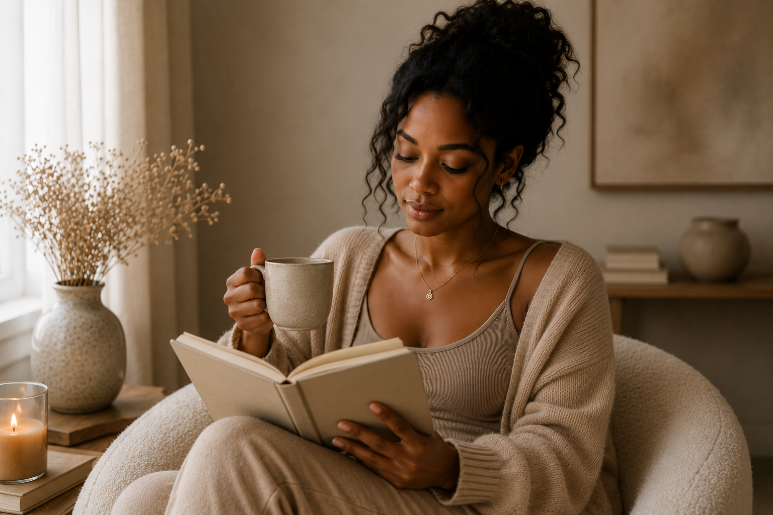 Woman in quiet reflection