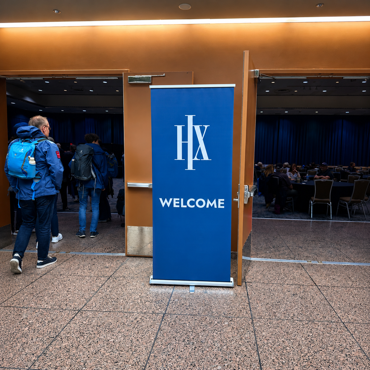 HX Expeditions sign at the Anchorage hospitality center