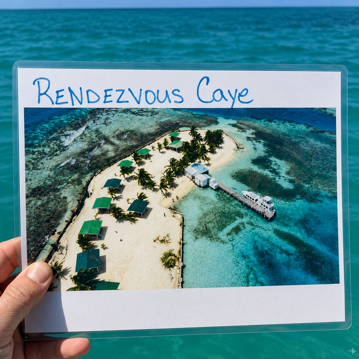 Rendezvous Island Belize tropical island view from the fishing boat