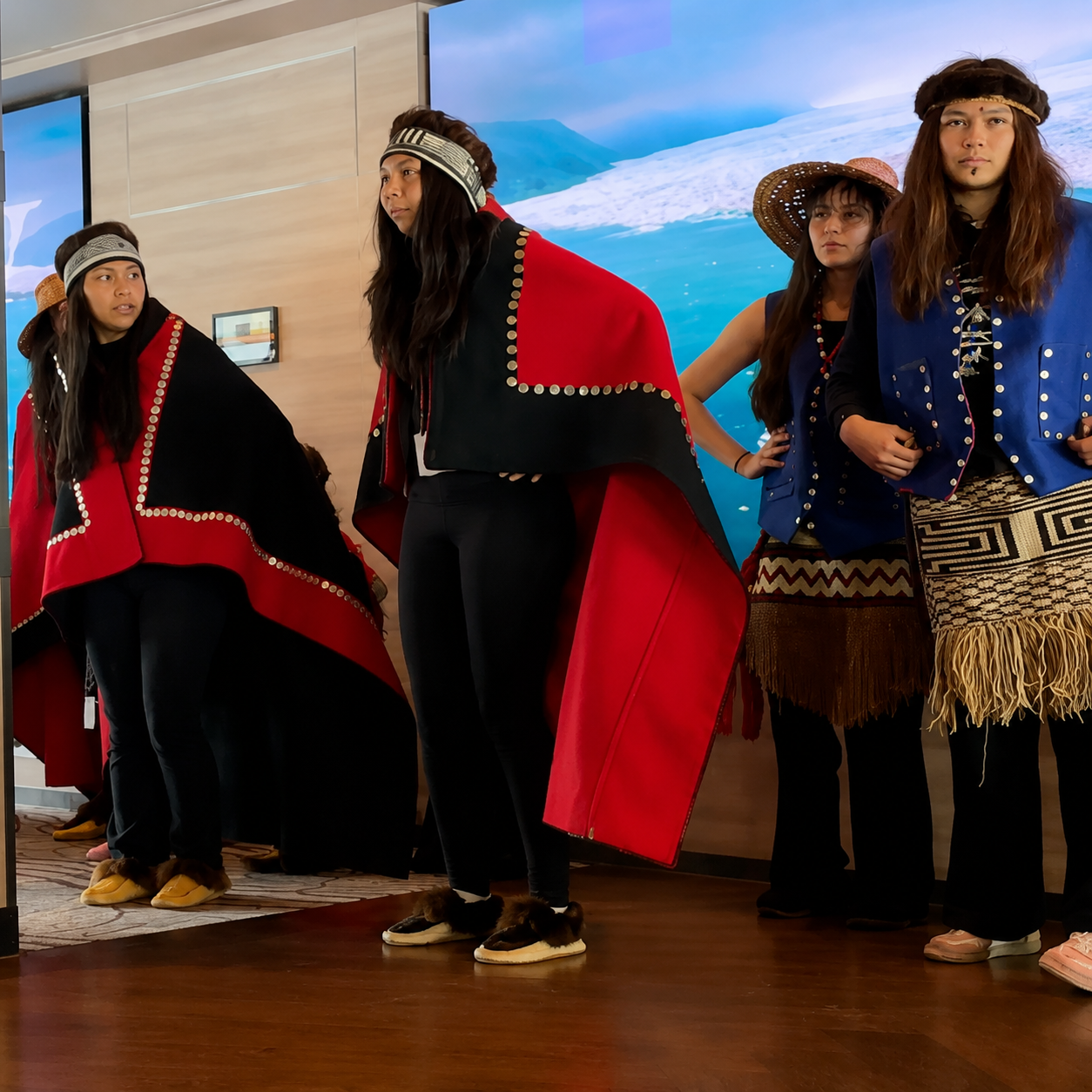 Traditional dancers performing aboard HX Expeditions MS Roald Amundsen in Kake Alaska