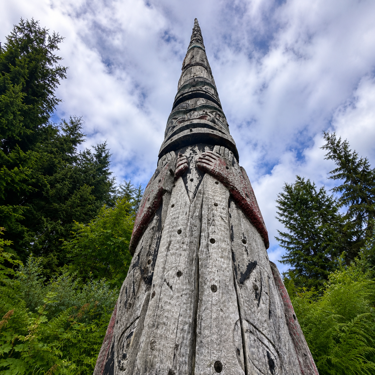 World's tallest single-tree totem pole in Kake Alaska