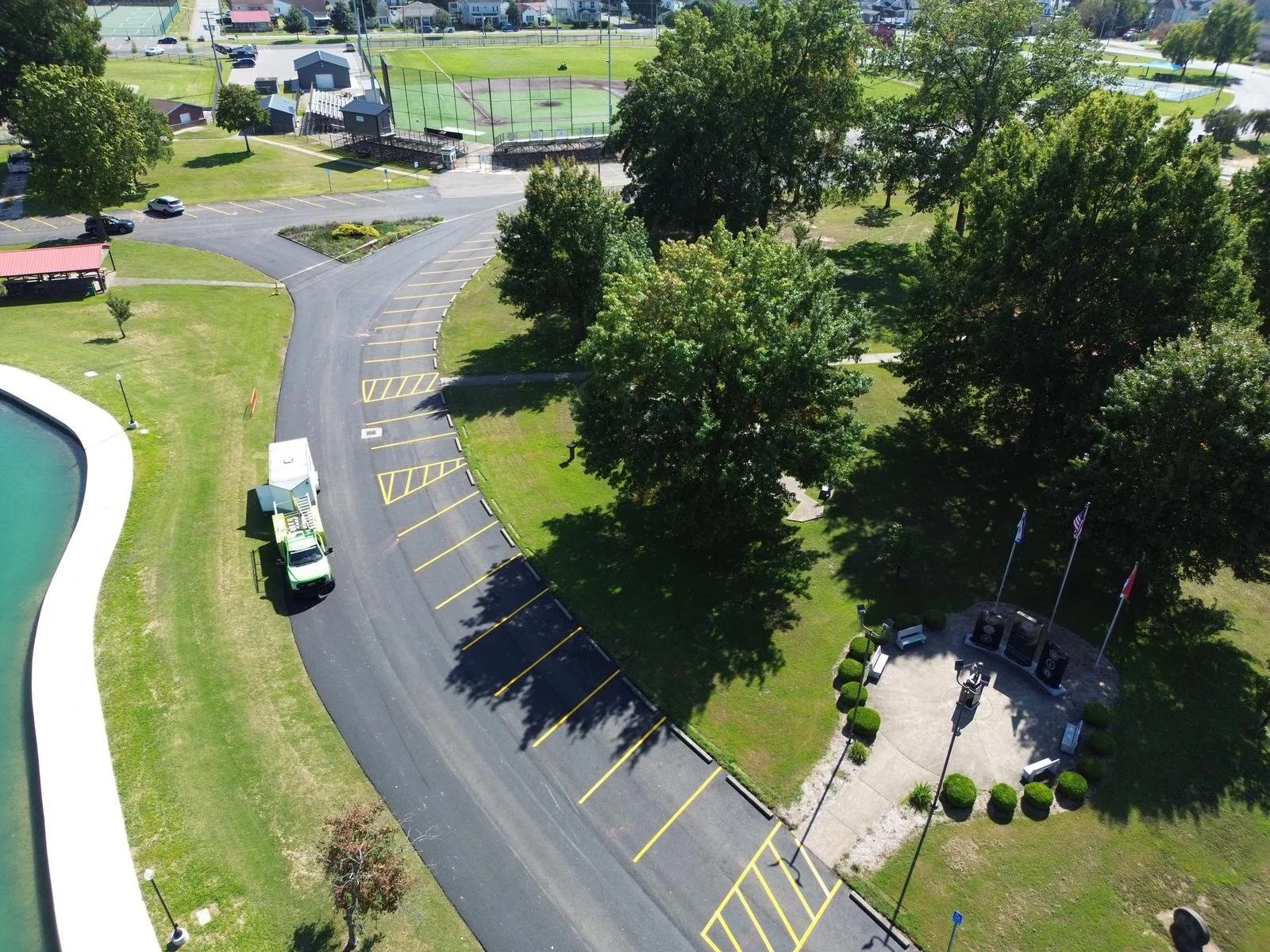 Line striping in Parkersburg, WV by Elite Pavement Maintenance LLC