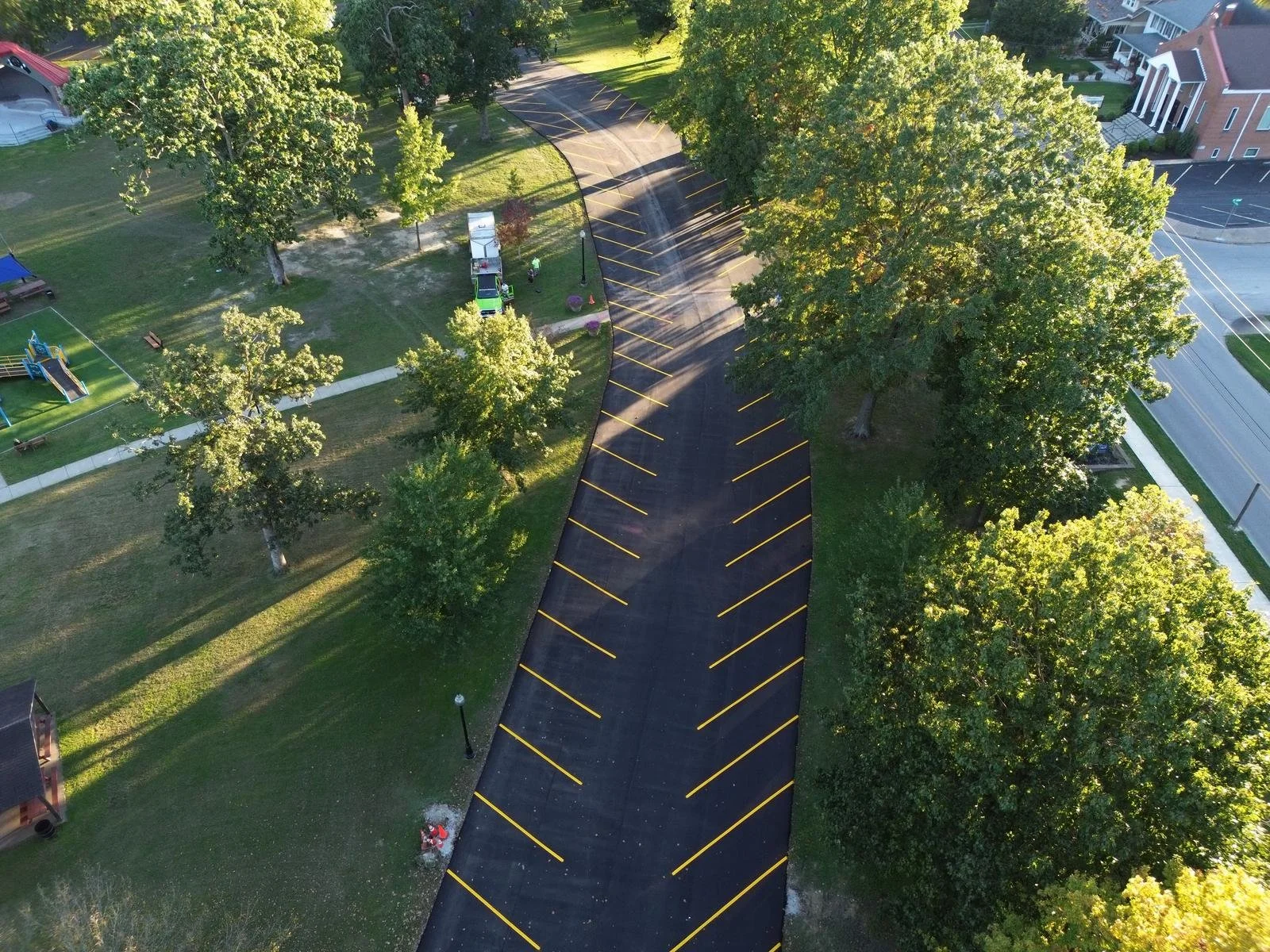 Line striping in Parkersburg, WV by Elite Pavement Maintenance LLC