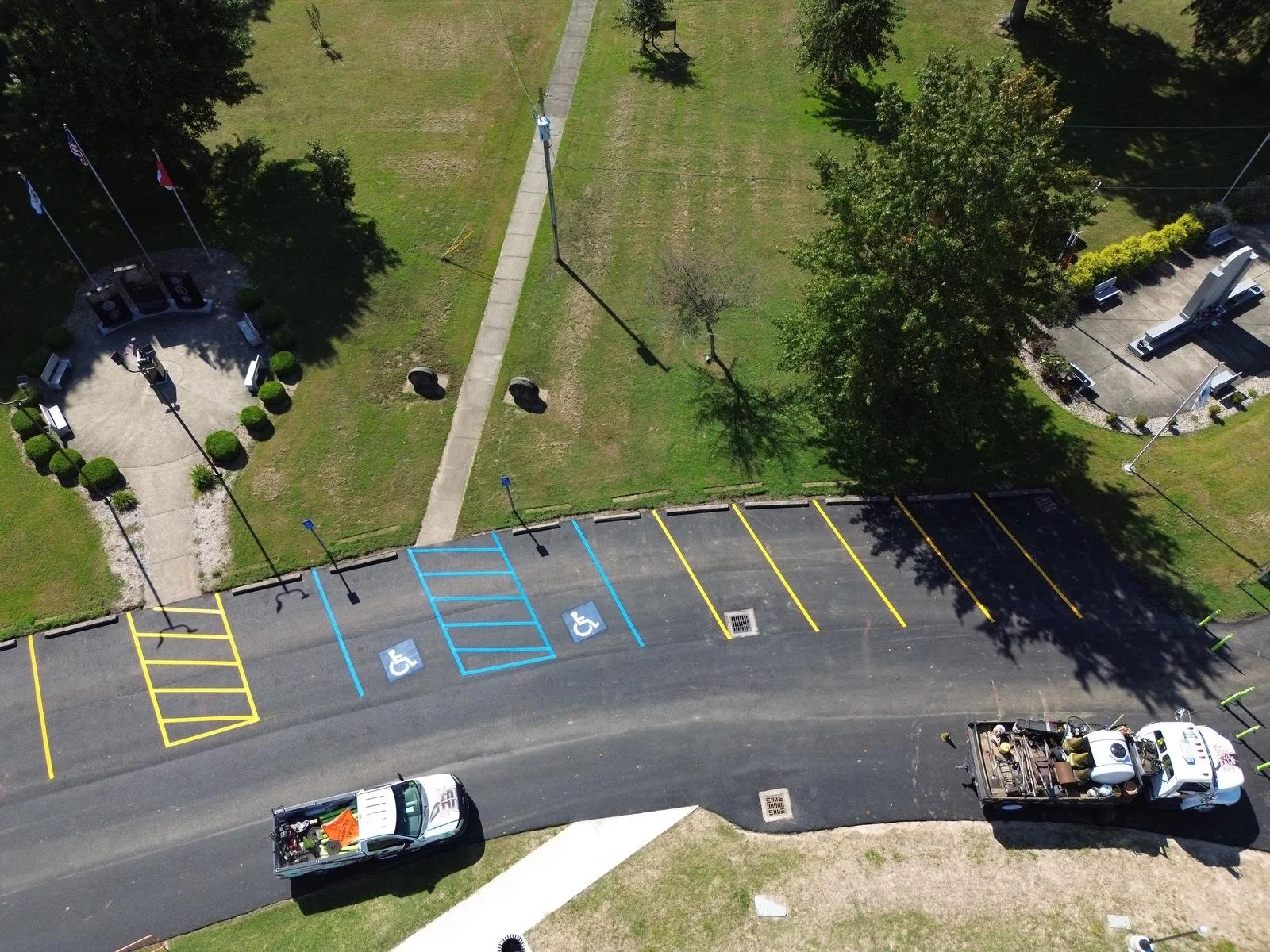 Line striping in Parkersburg, WV by Elite Pavement Maintenance LLC