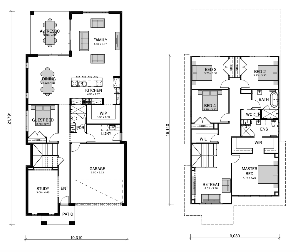 LUMINA 36 Narrow floor plan