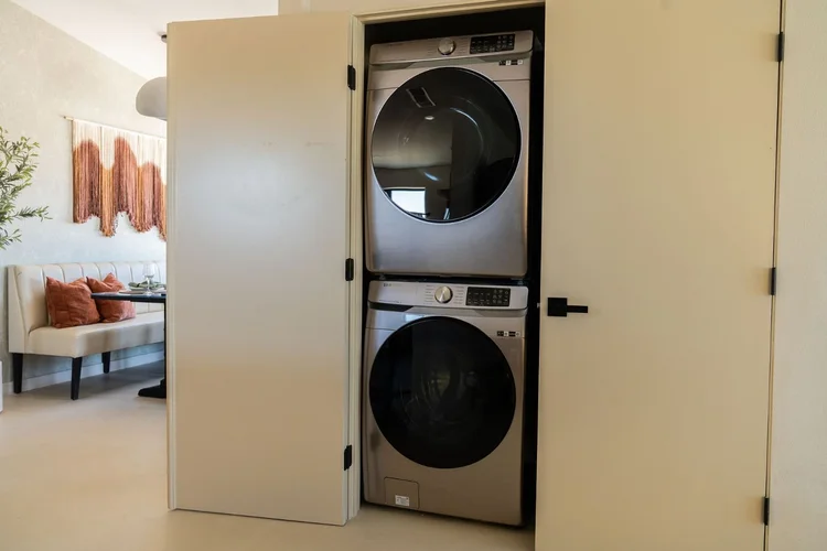 Stacked washer and dryer