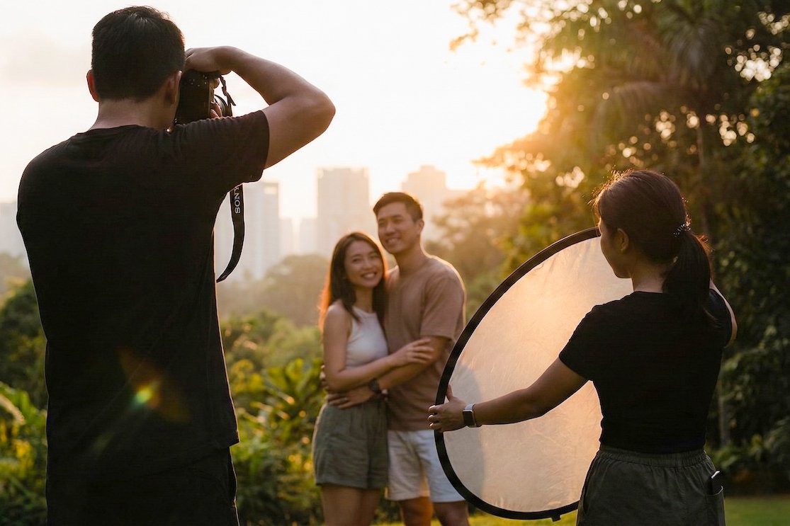Ember Media team working on set