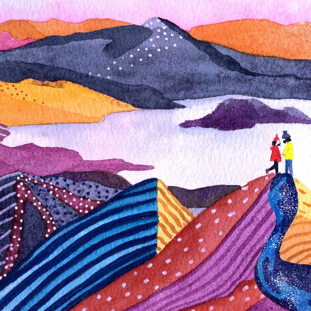A colourful watercolour painting by Cris Banana Studio