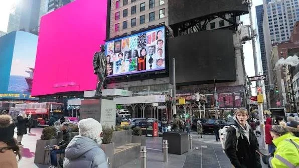 A Times Square screen photographed for the Art Seen gallery