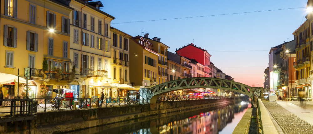 Milan Navigli Canal Evening