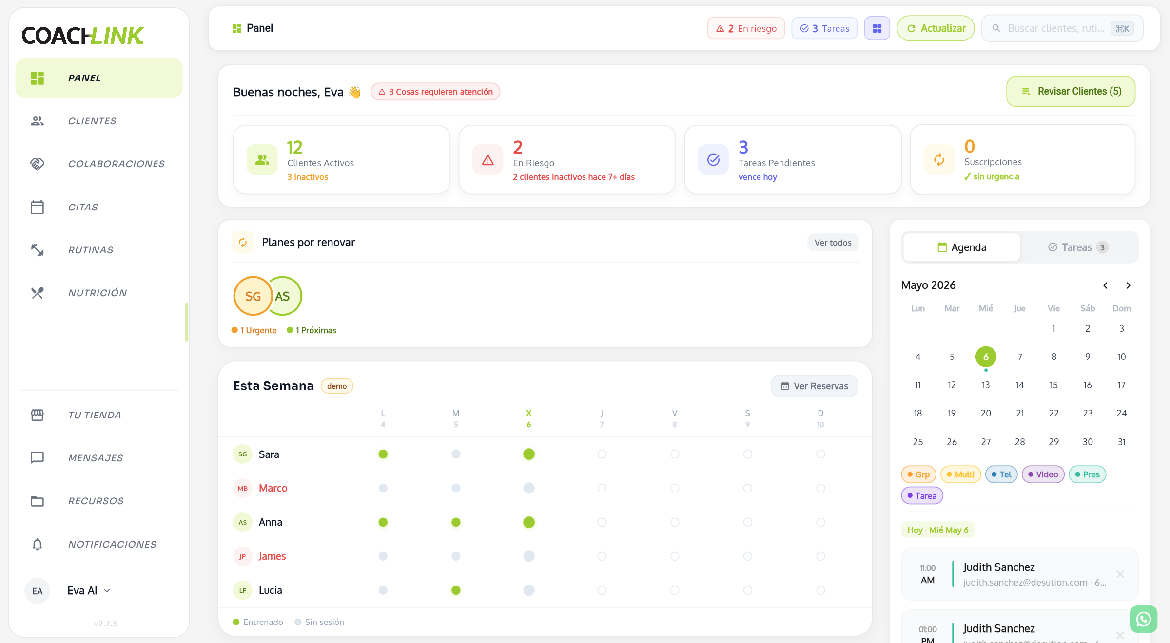 TheCoach-Link en acción