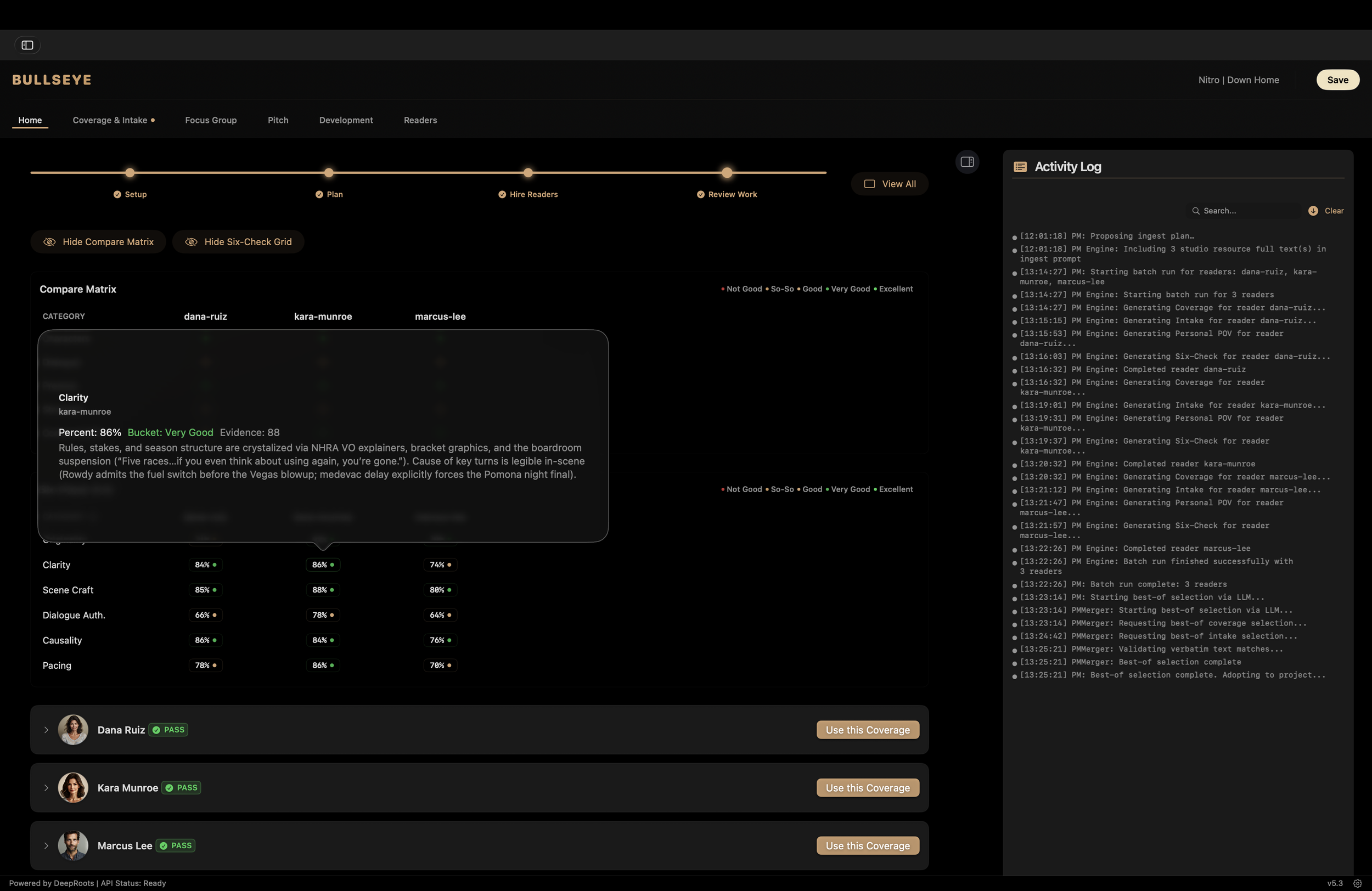 BULLSEYE Focus Group Interface