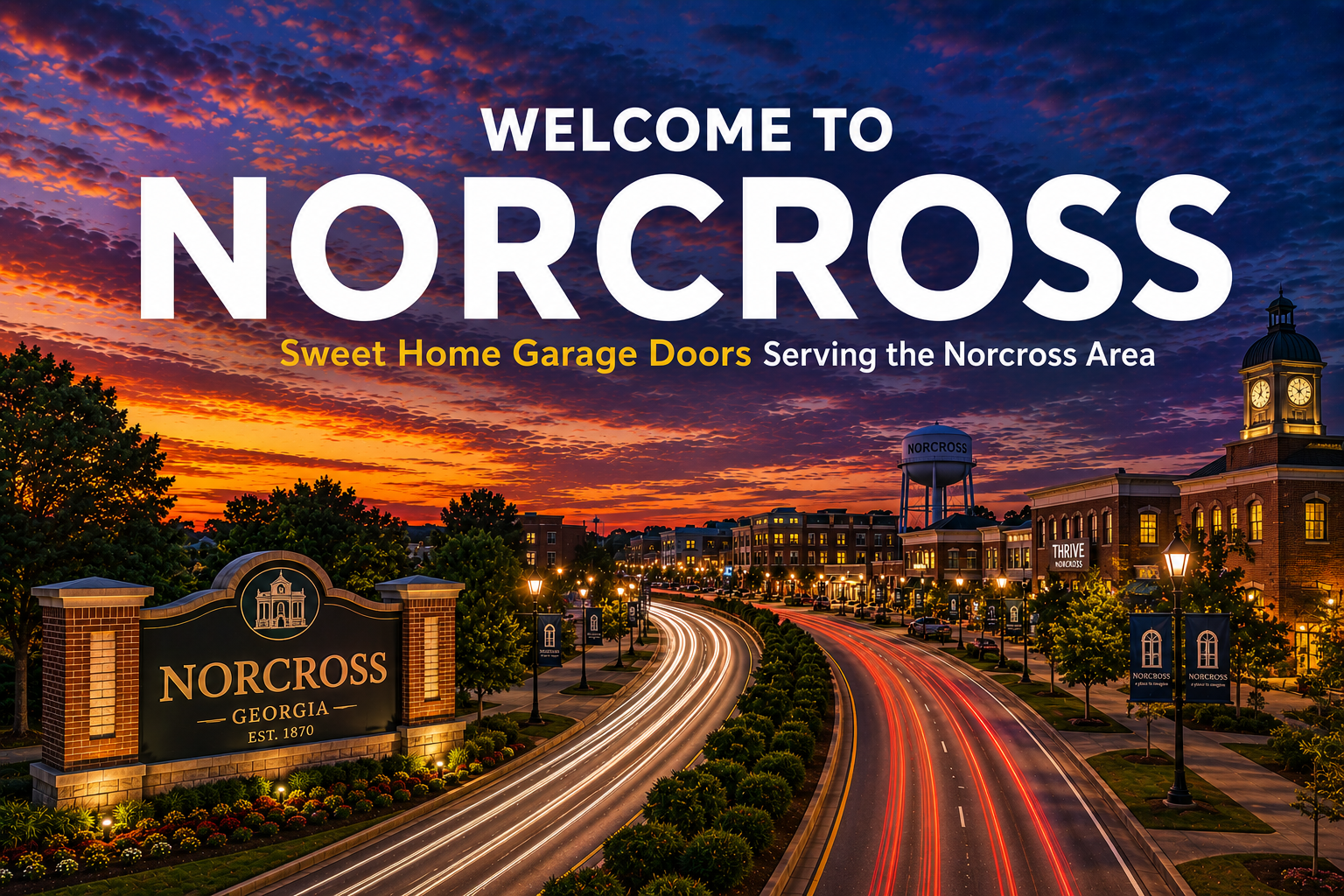 Residential home with garage door in Norcross GA