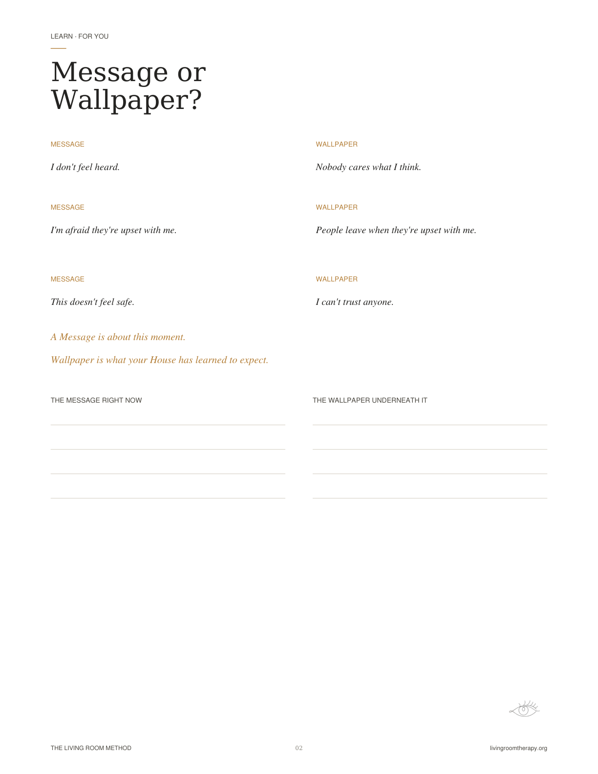 Message or Wallpaper worksheet preview