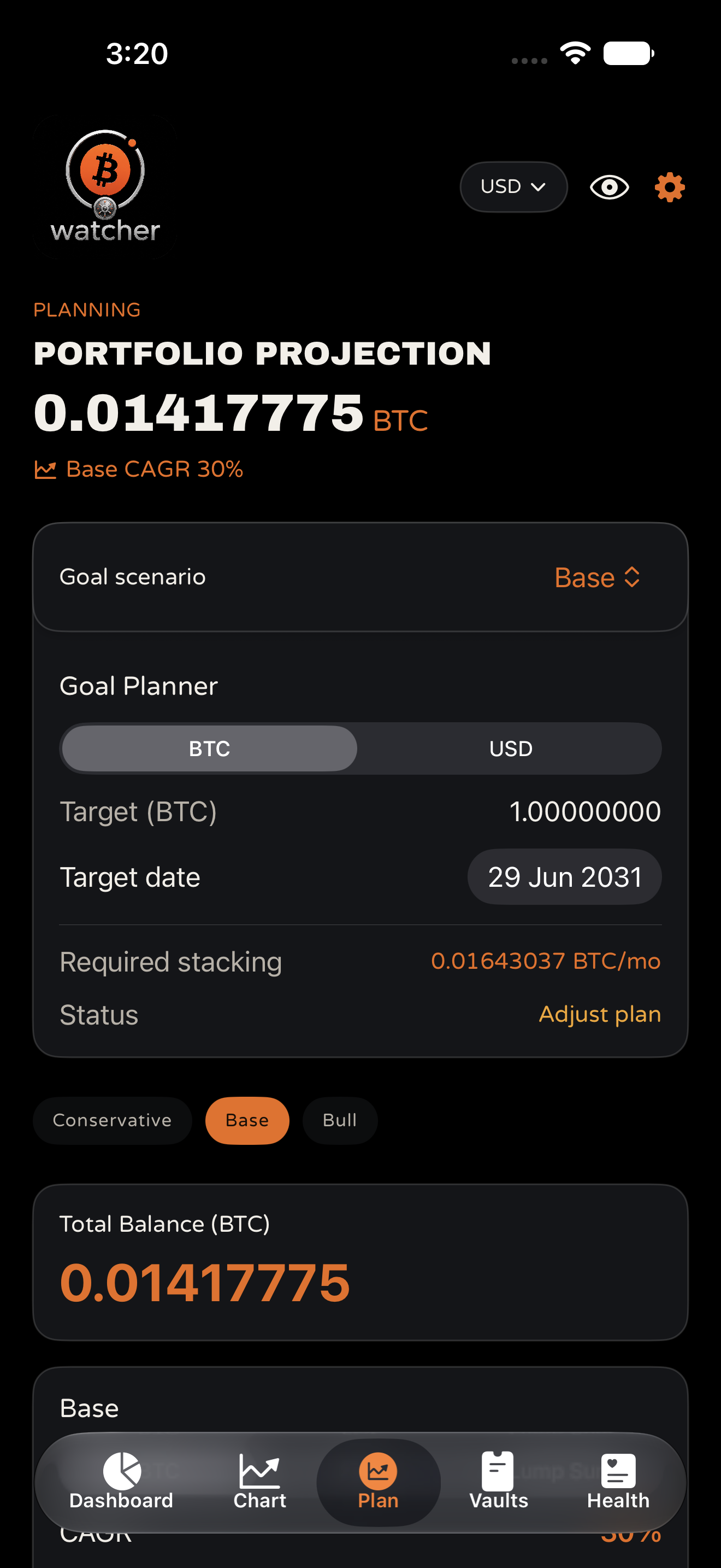 TBA Vault Watcher Plan: scenarios and goals