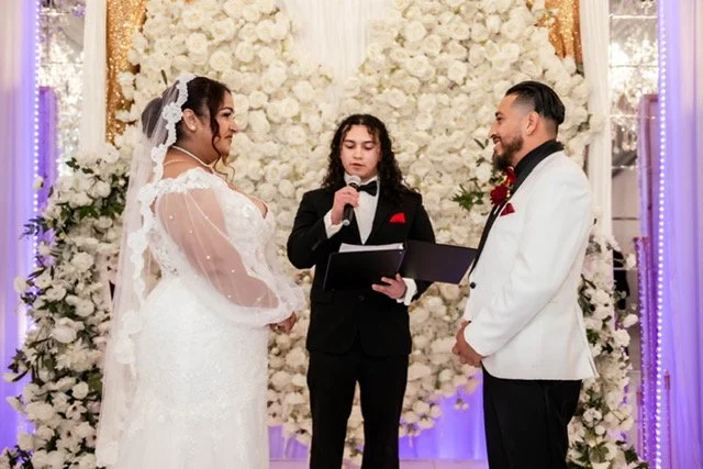 Elopement couple sharing a toast