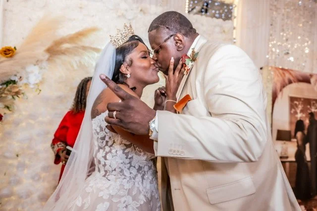 Bride in beautiful wedding dress