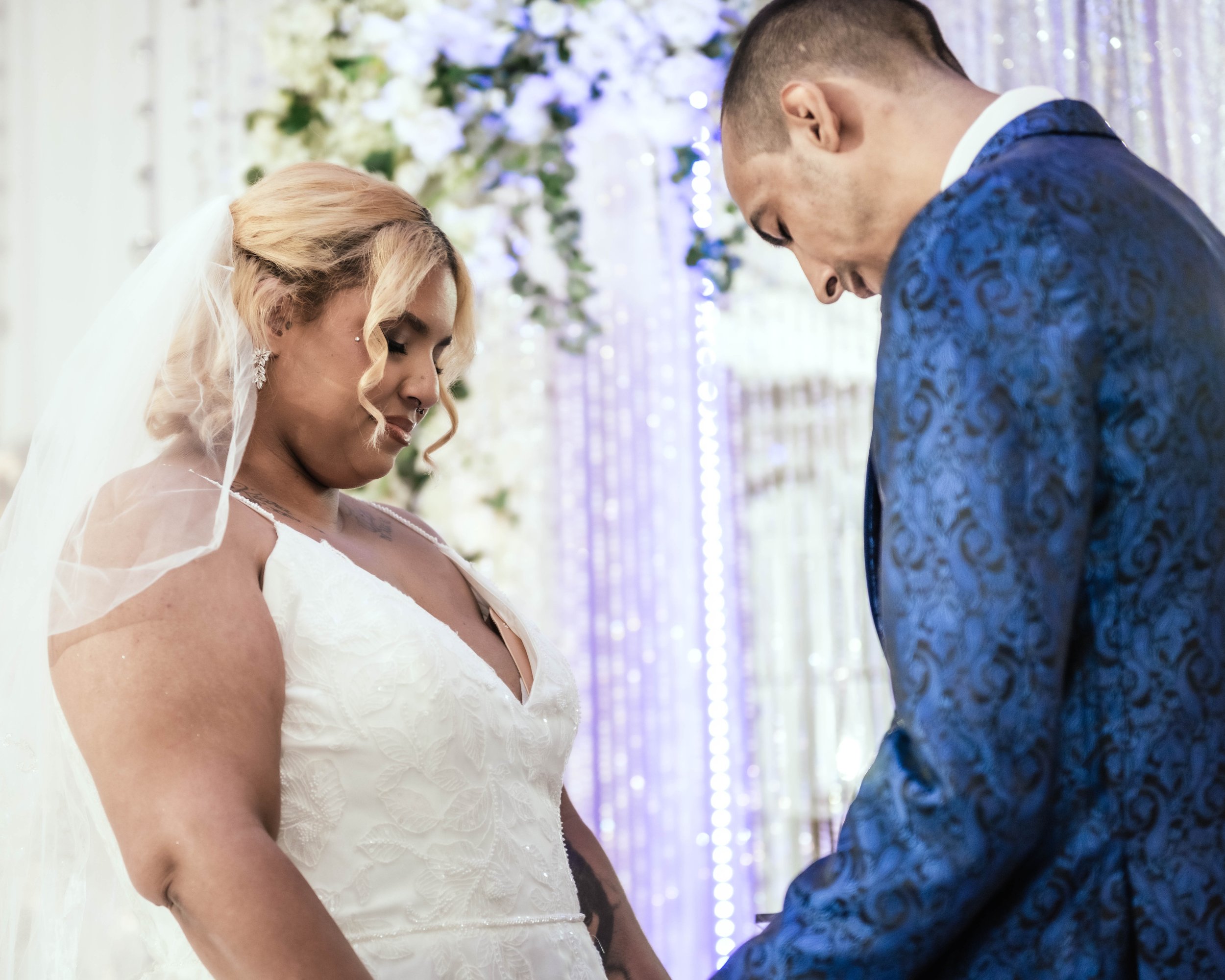 Bride and groom first look