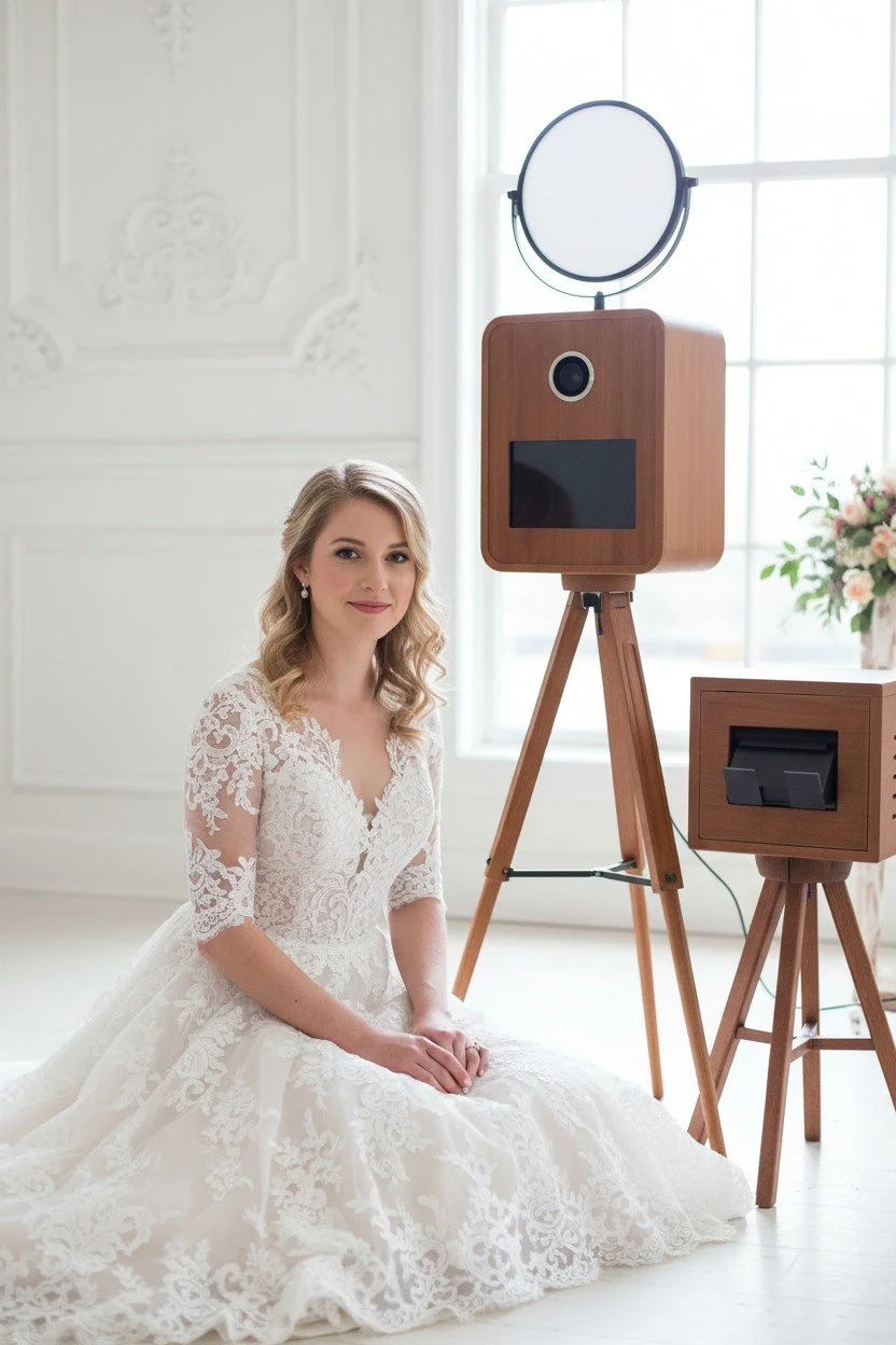 Bride and bridesmaids enjoying Kairos booth