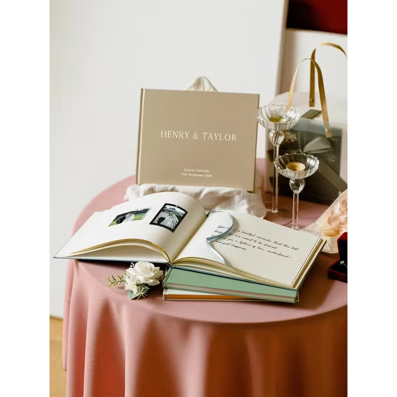 Photo message book open