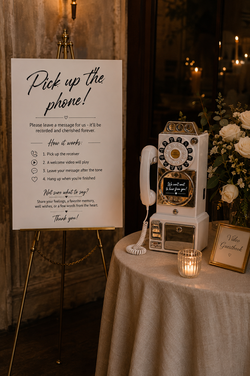 The Memory Telephone at wedding reception
