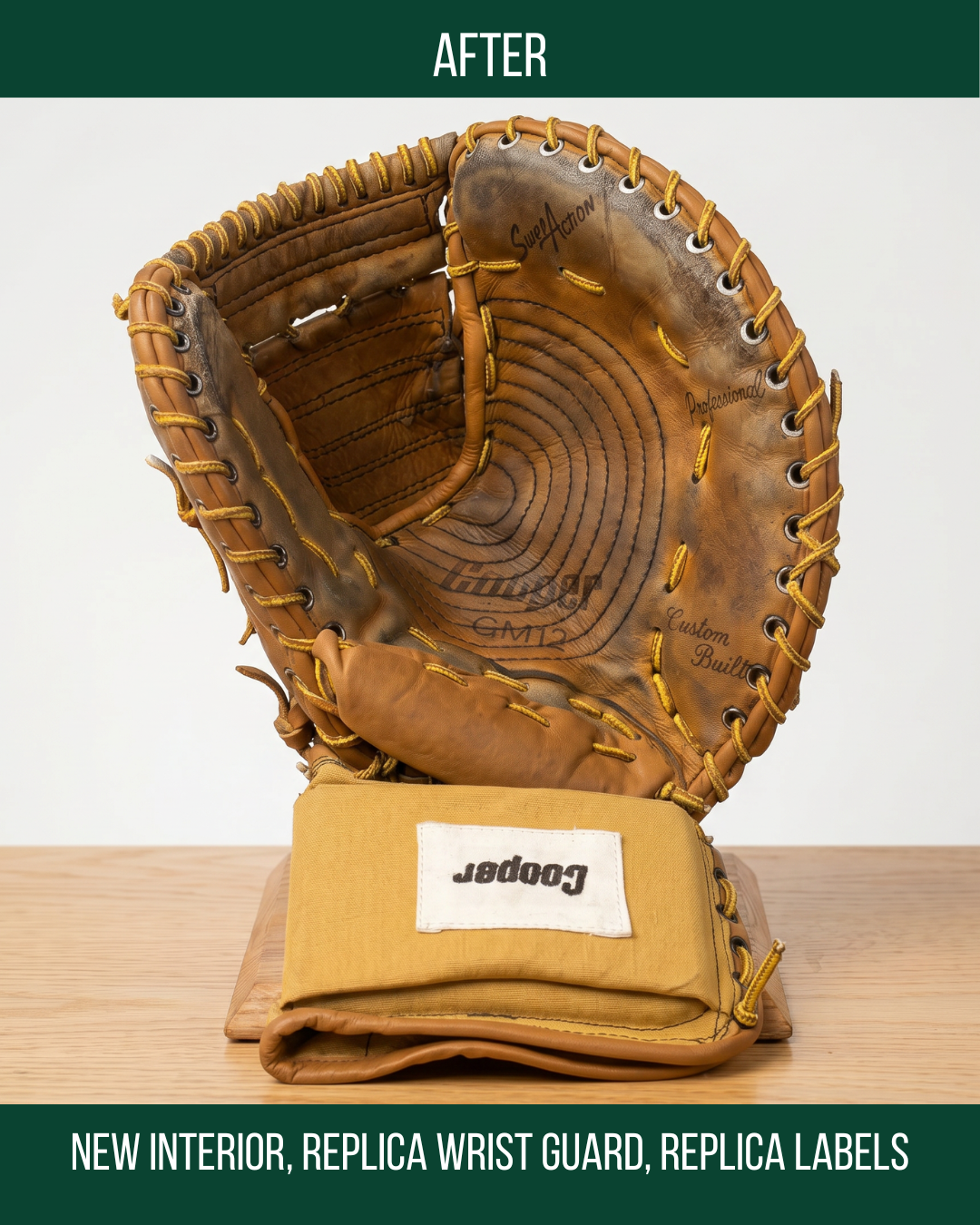 Cooper GM12 Goalie Mitt after restoration