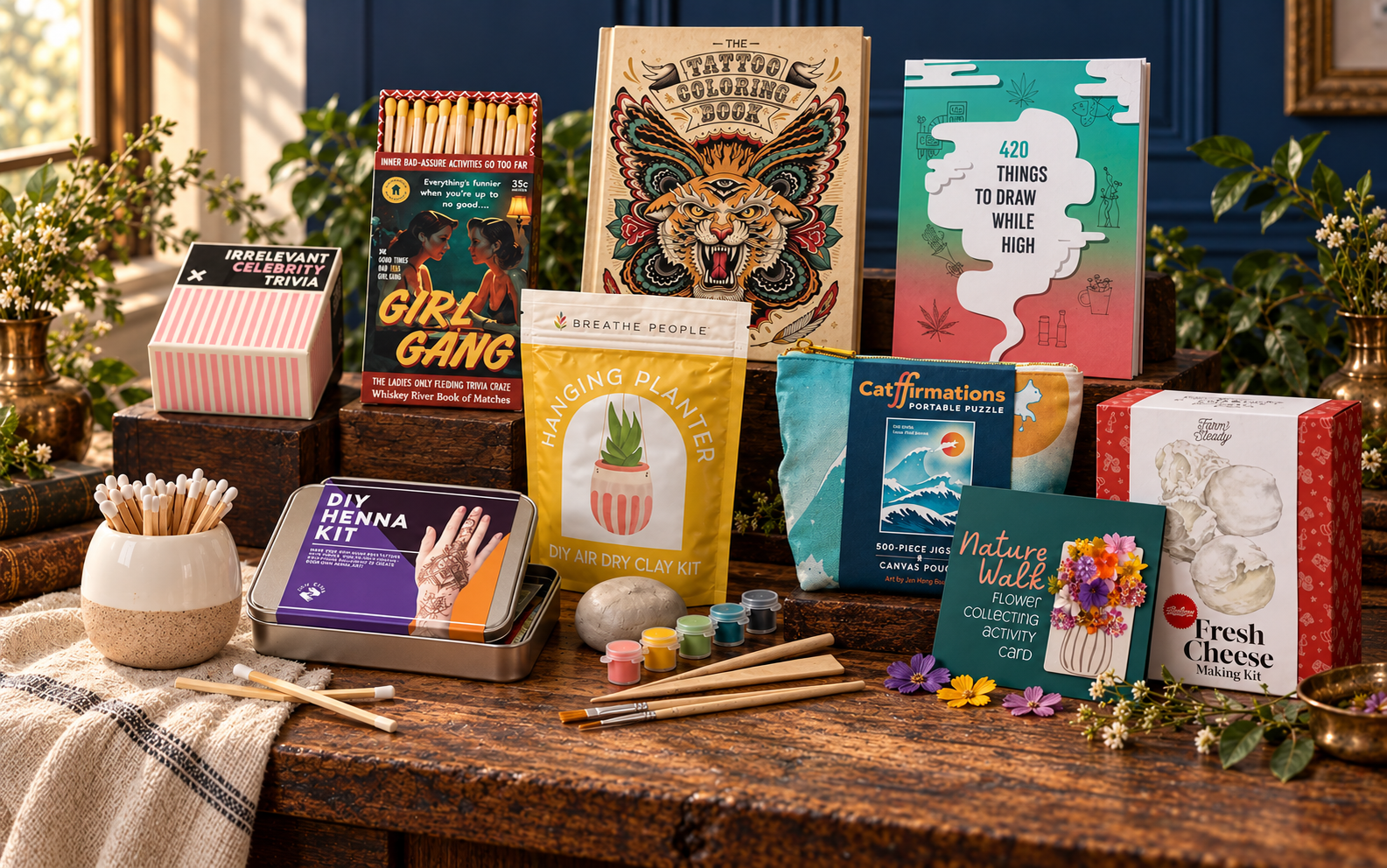 A thoughtful assortment of gifts, tags, and small lifestyle goods