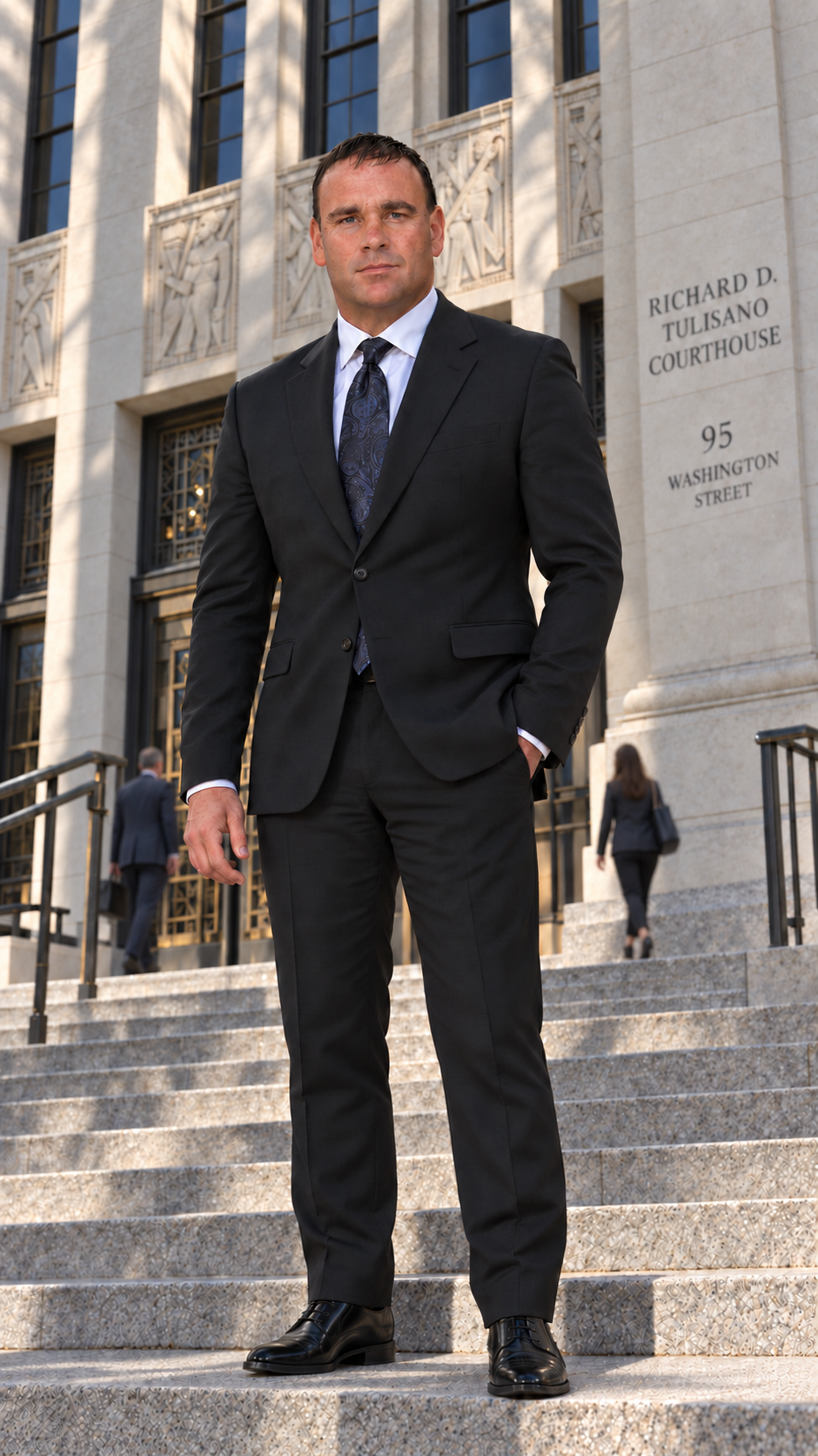 Attorney Sierra outside the courthouse