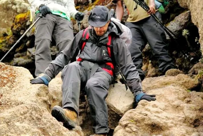 Climbers on the trail toward Kilimanjaro's summit