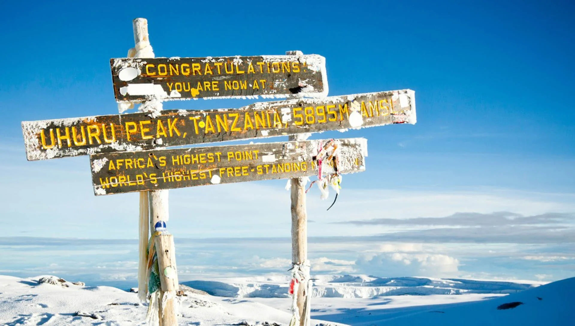 Trekking group on a ridge on Mount Kilimanjaro
