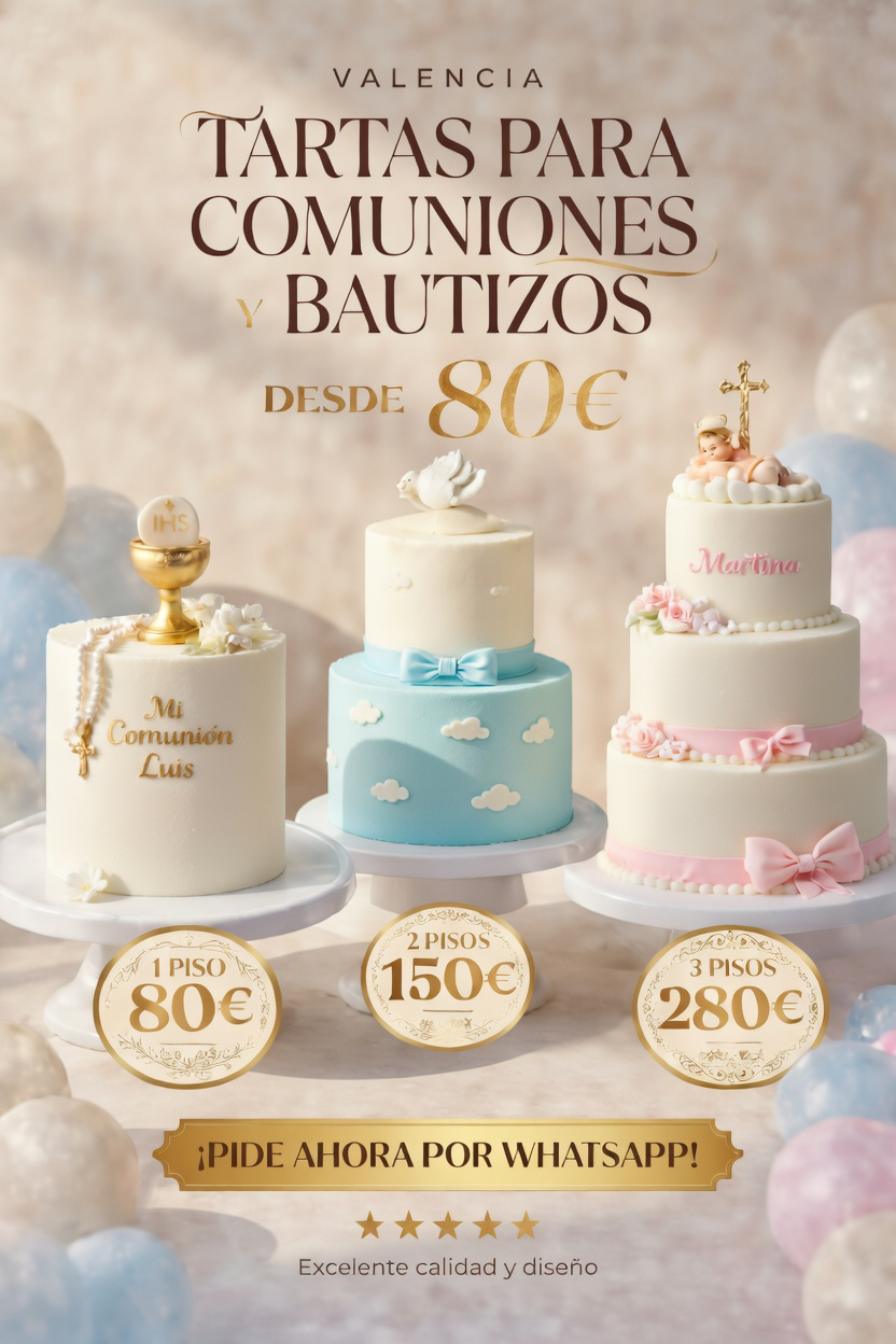 Precios tartas de comunión Valencia — Pastelería La Merced