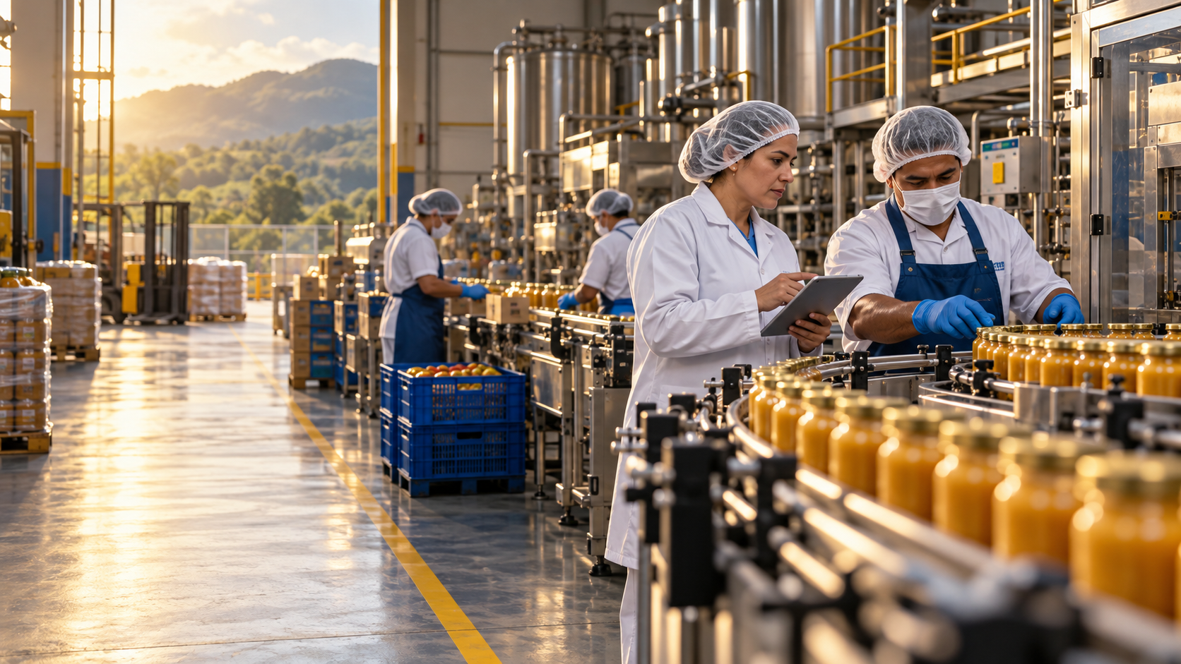 Escena editorial de producción de alimentos y bebidas en Colombia