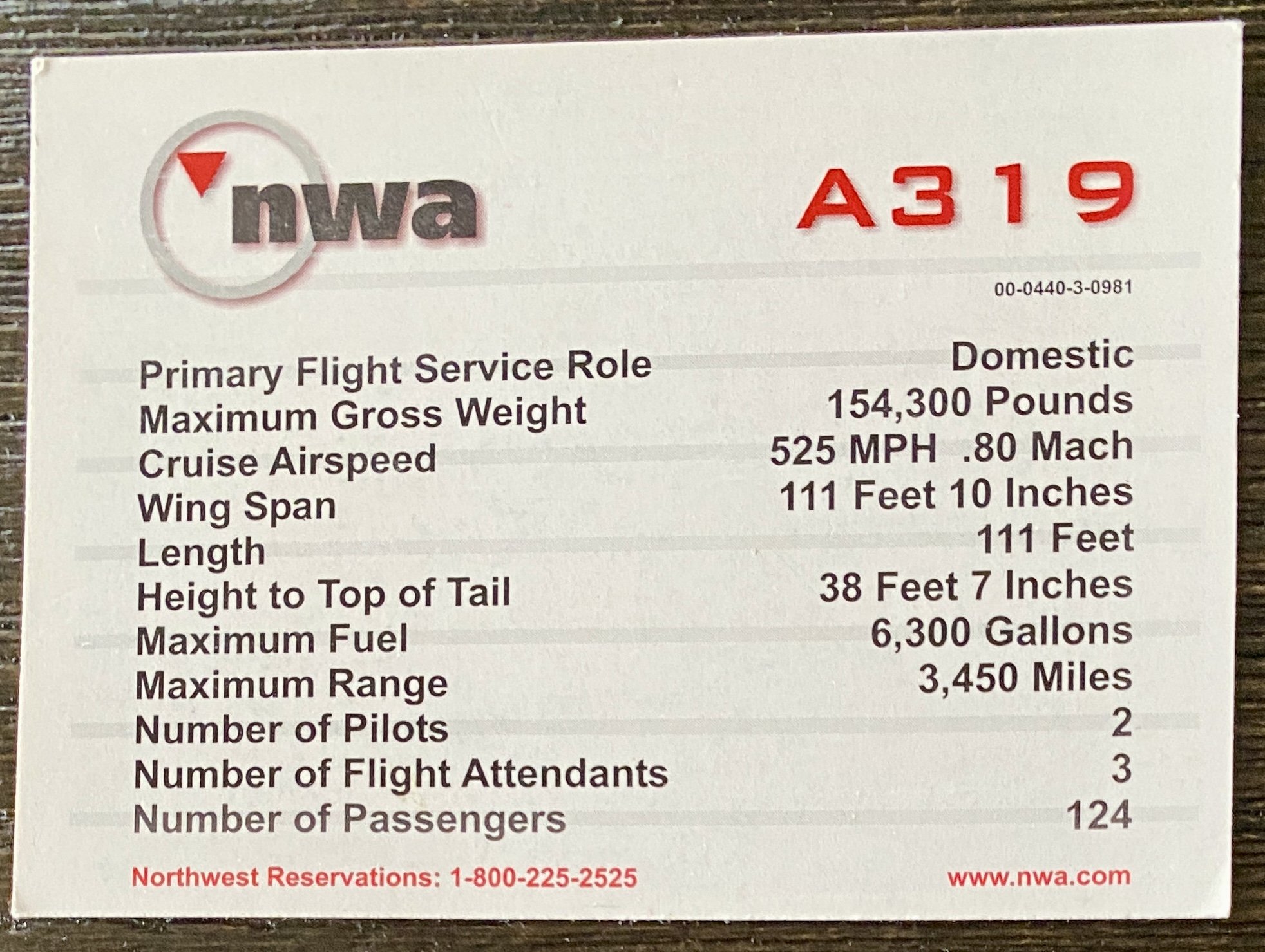 Northwest Pilot Card 5 — Delta Pilot Cards