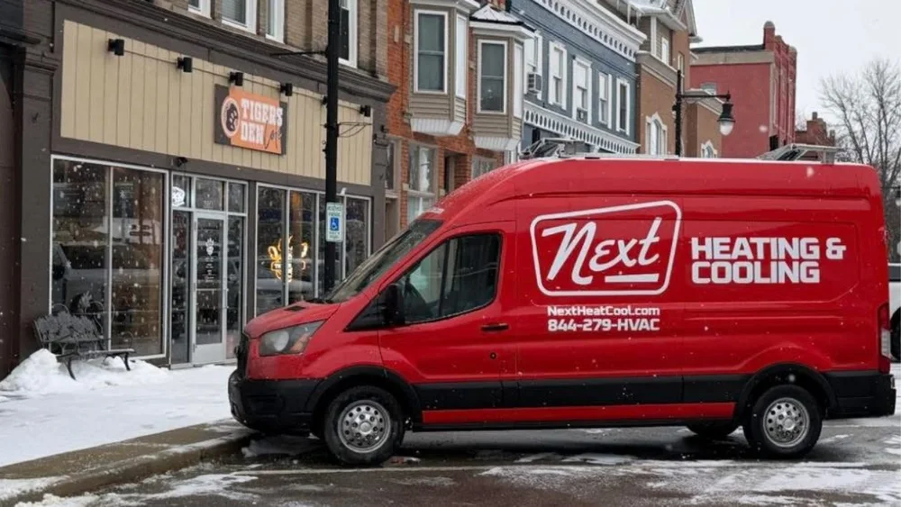 NEXT Heating & Cooling truck providing fast AC repair service in Goodison Michigan