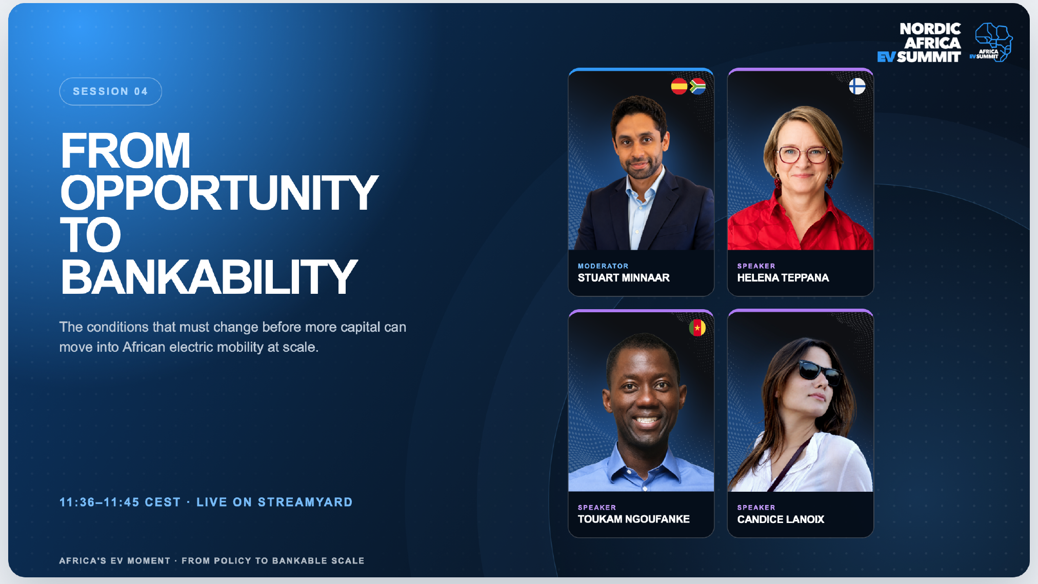 Finance and bankability discussion during the Nordic-Africa EV Summit webinar