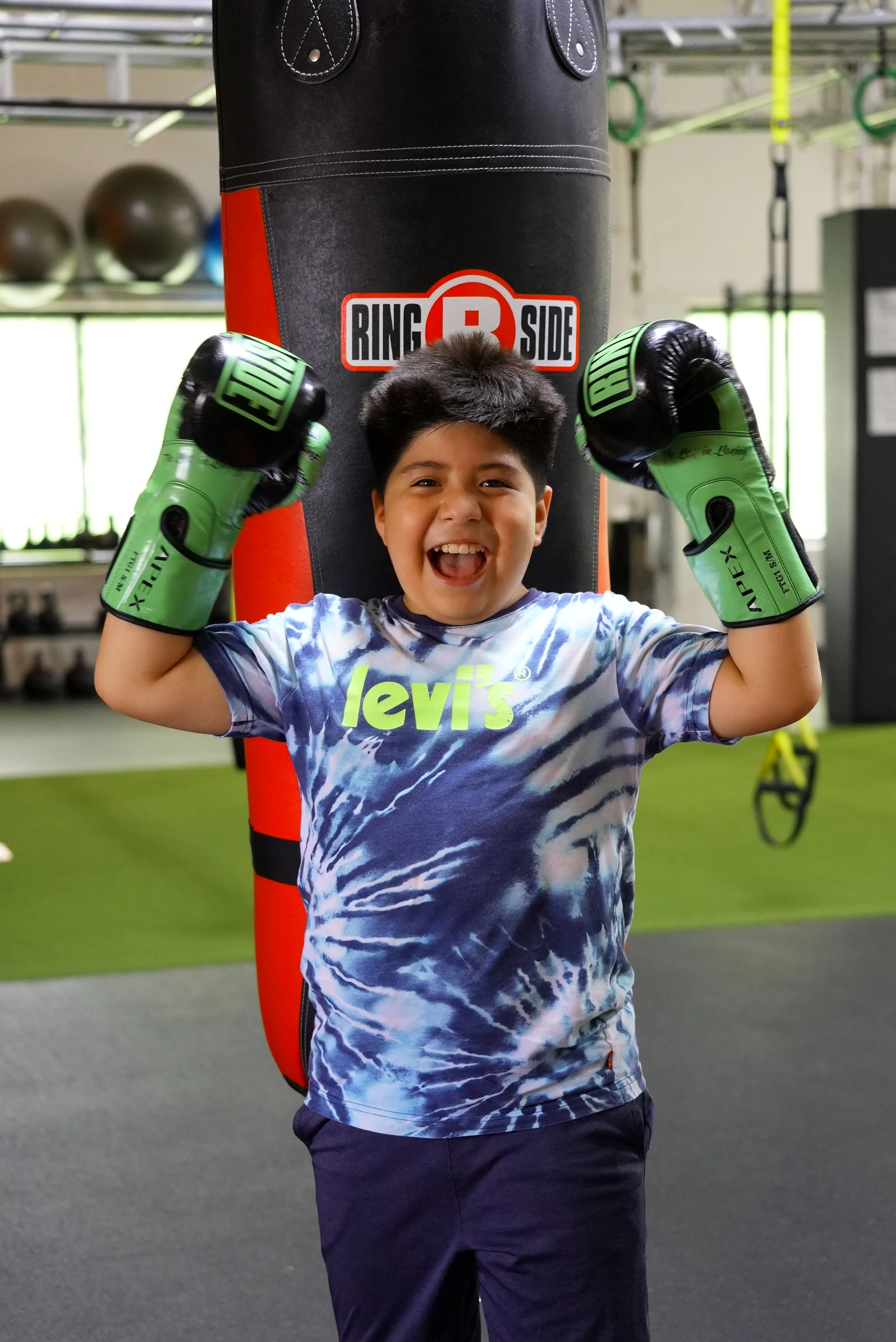 Youth boxing class in action