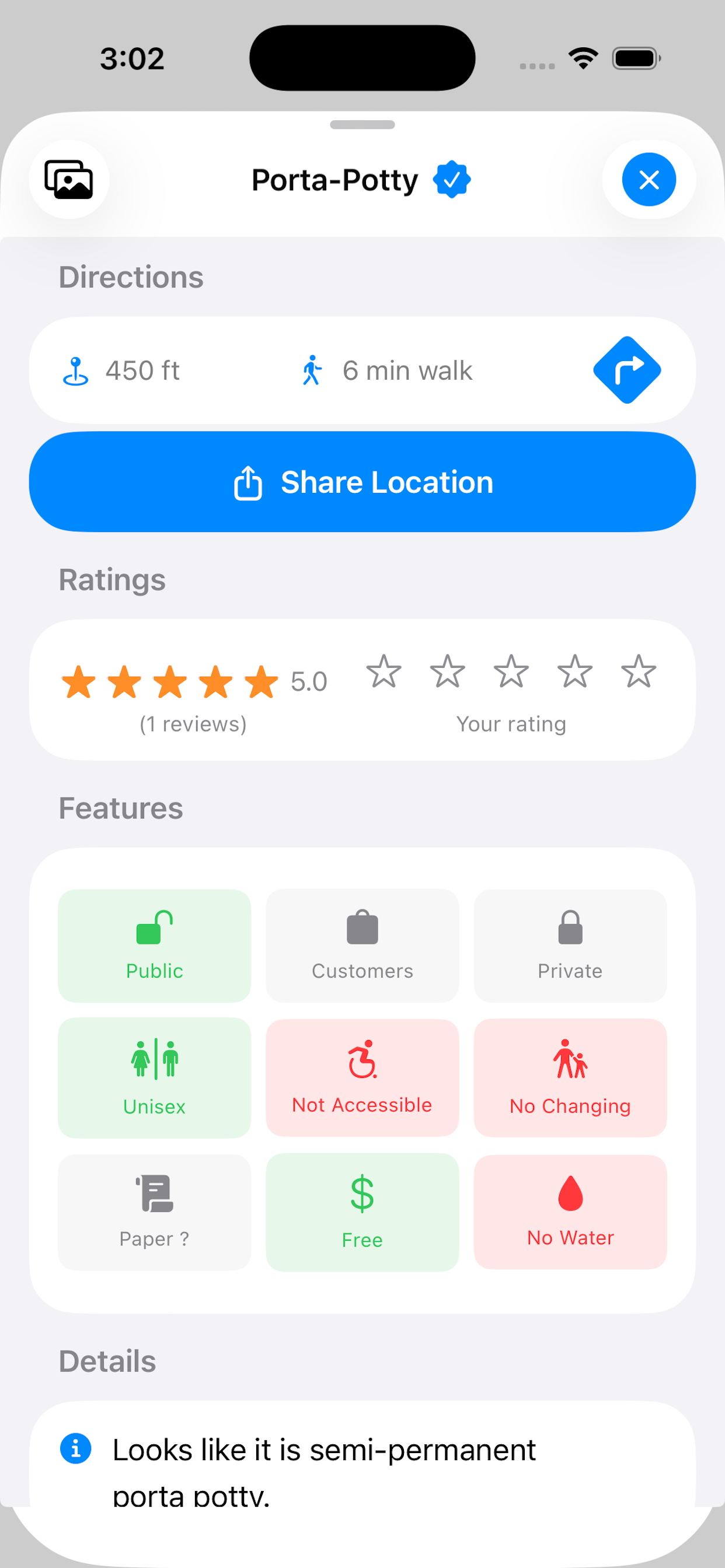 PortaDash Watch Mode screen