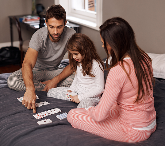 Family playing cards