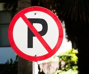 No parking sign on private property