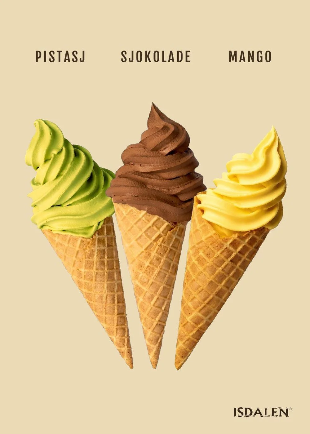 Poster – Soft-Serve Ice Cream, 3 Flavors