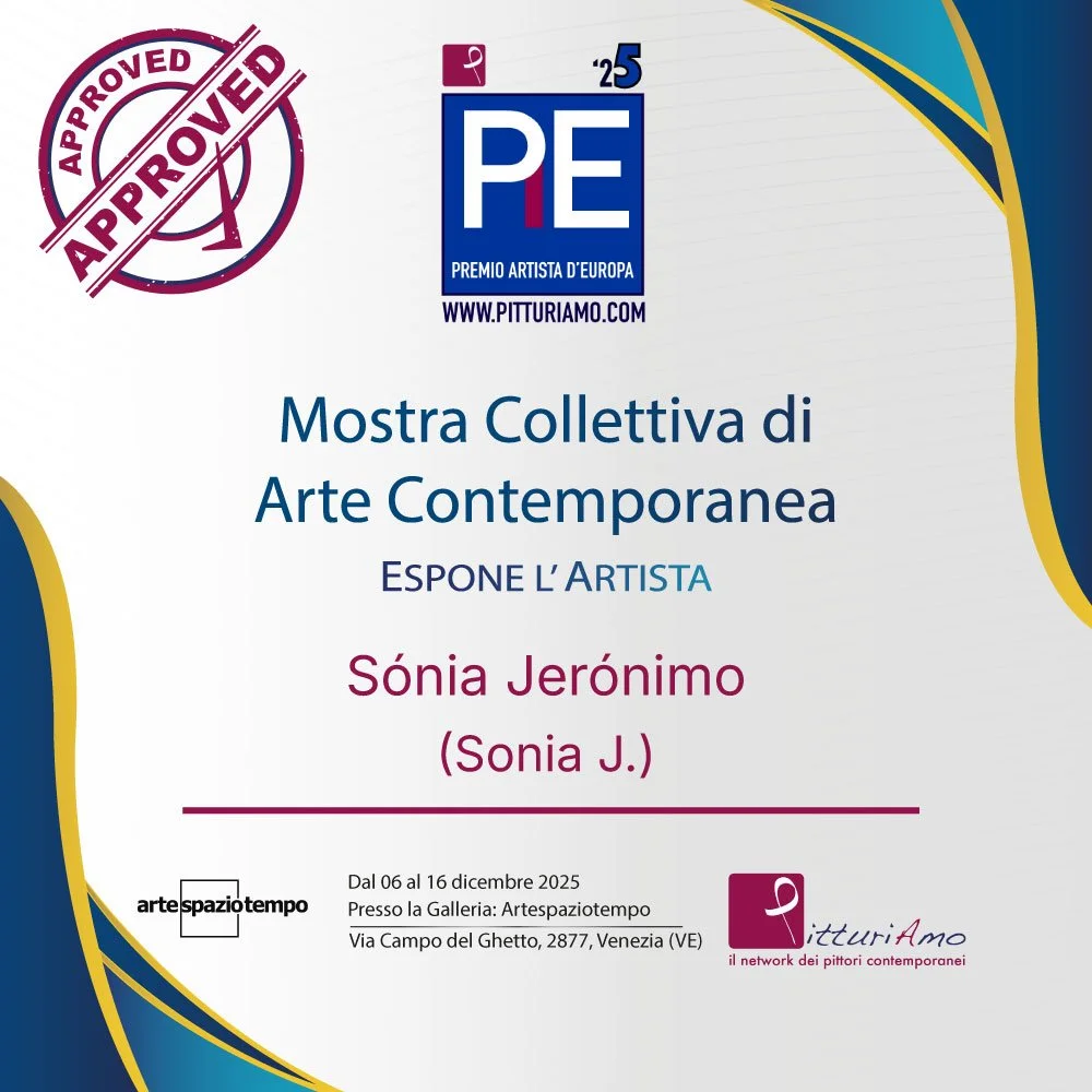 Official exhibition poster for Sonia Jeronimo at Arte Spazio Tempo, Venice, 6–16 December 2025
