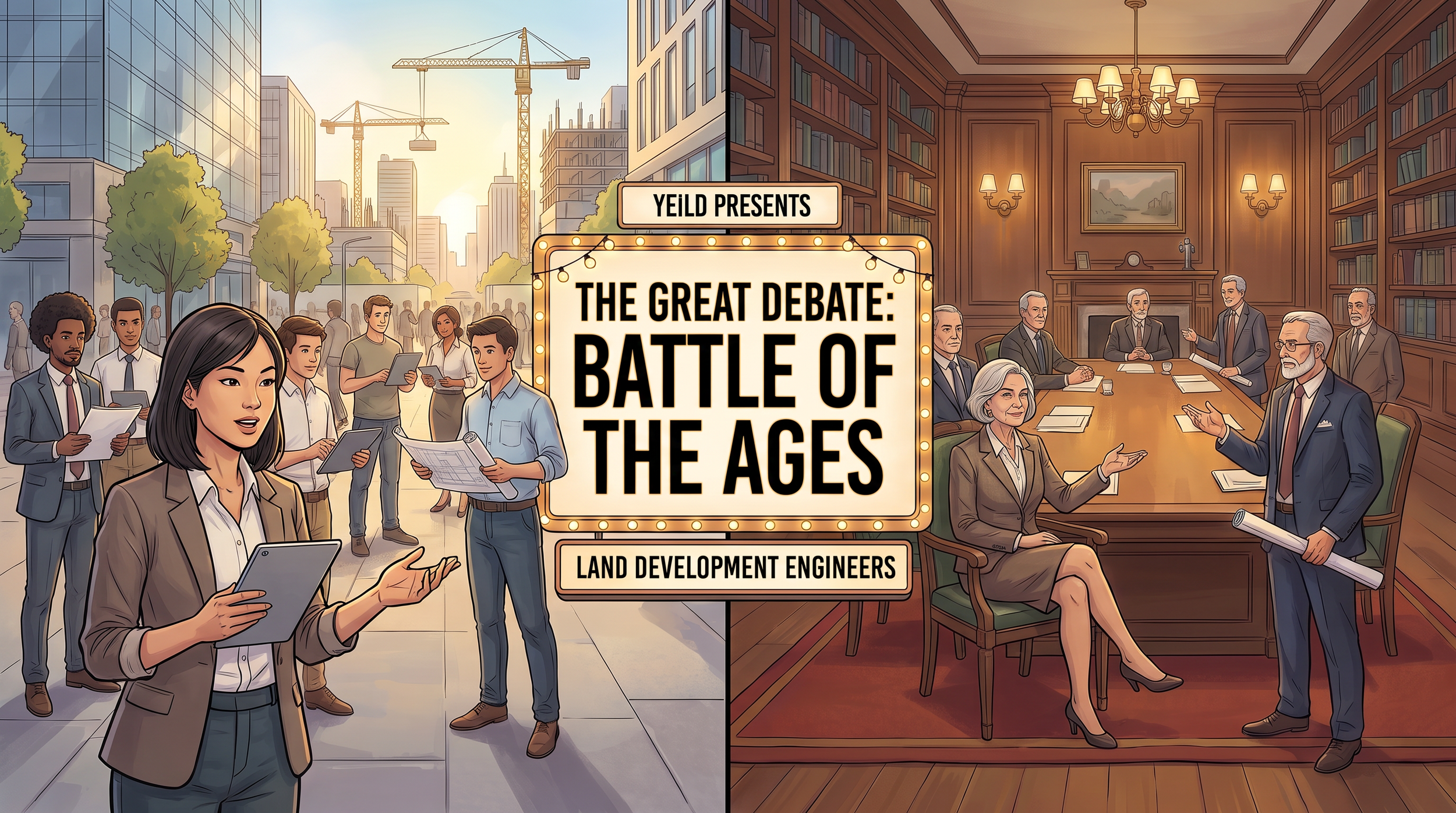 The Great Debate banner - Battle of the Ages, Land Development Engineers