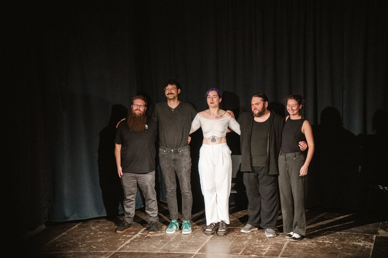 Five-person ensemble taking a bow, Extravaganza 2