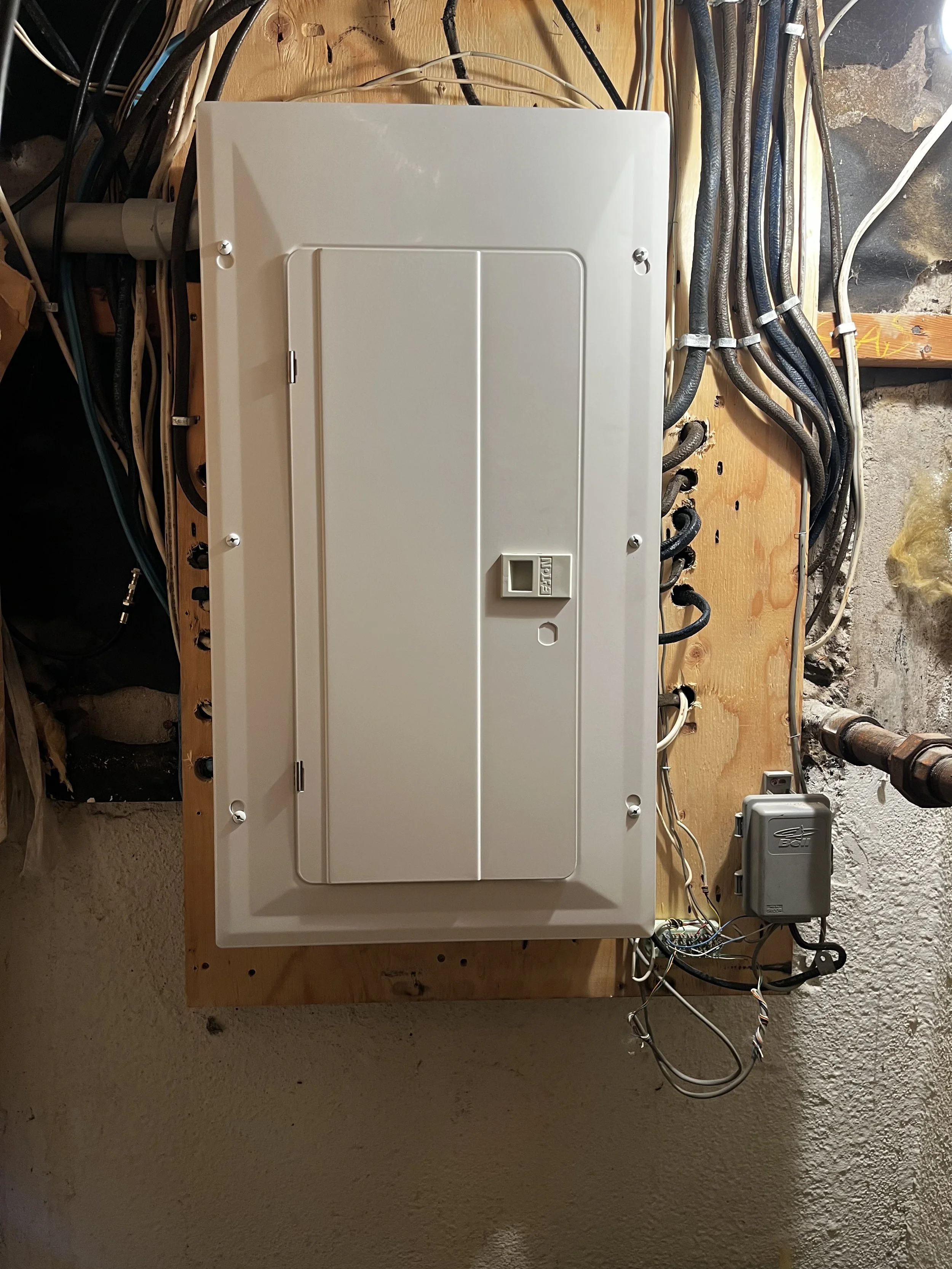 After new modern wiring replacing knob and tube in Harbord Village