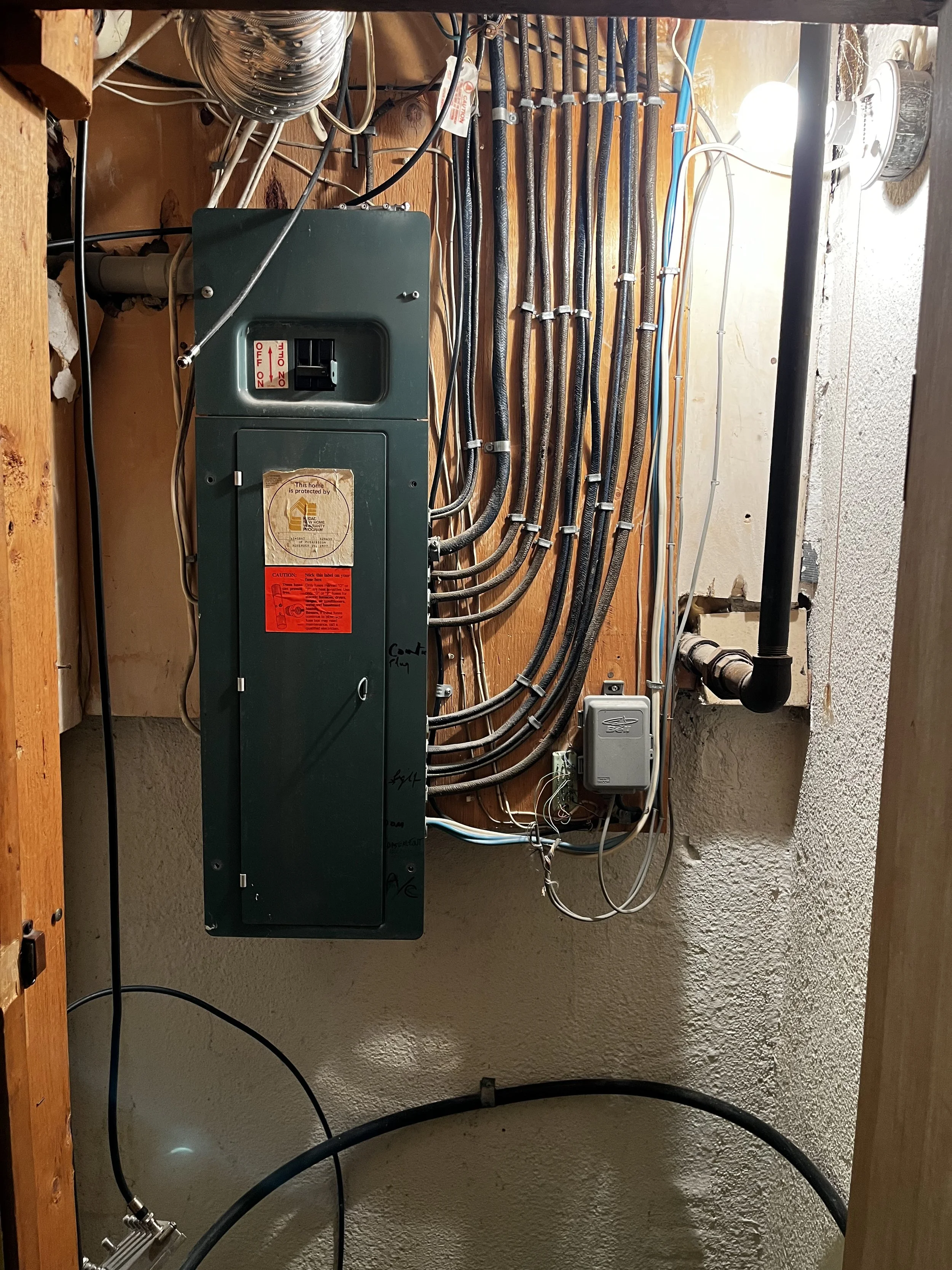 Knob and tube wiring before replacement Harbord Village home