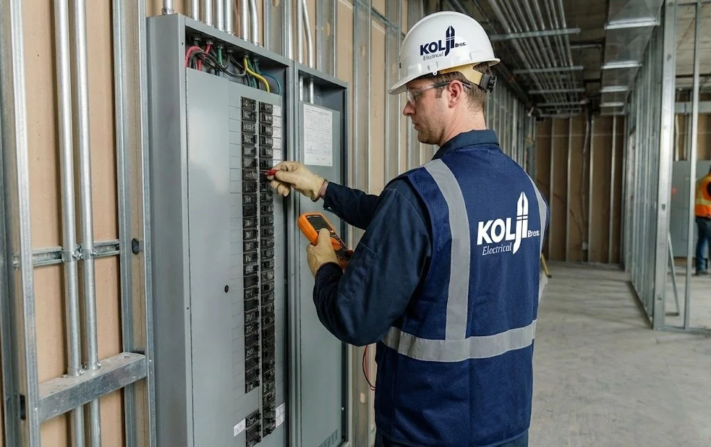 Commercial electrician Ancaster  working on electrical system