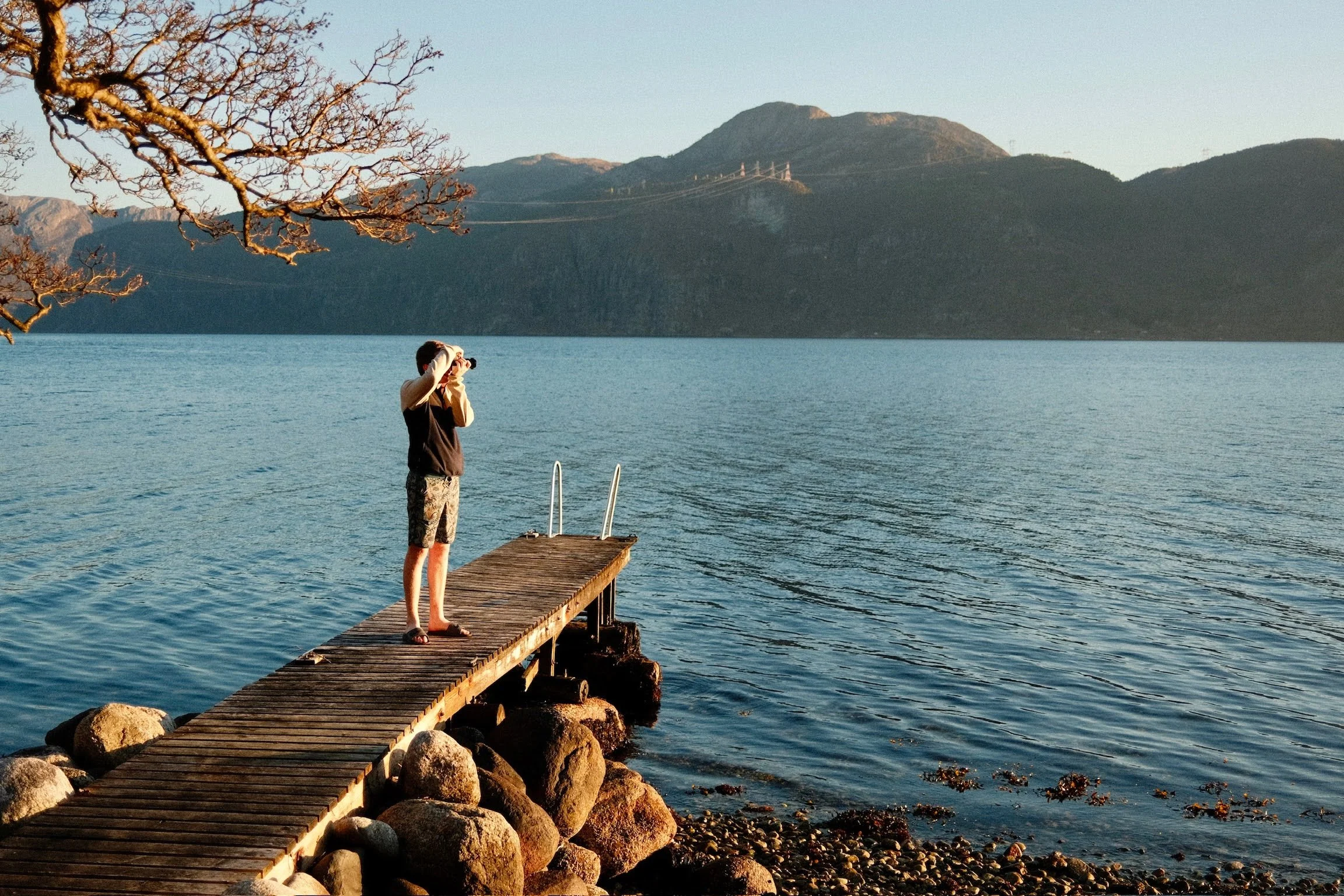 Photographer shooting with a camera